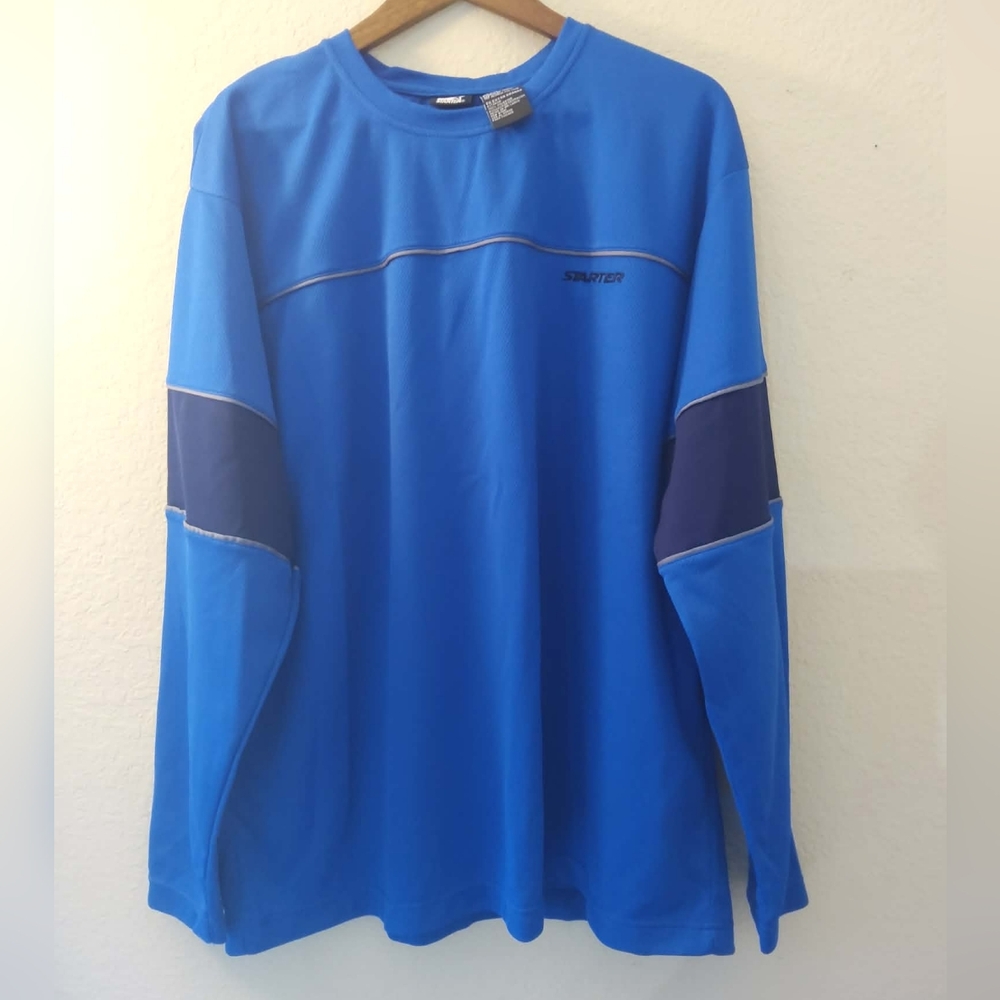 Starter Activewear Performance Shirt Mens XL Blue‎ Navy Athletic Breathable Tee